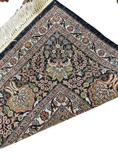 Persian Style Rug Deep Red & Blue Silk