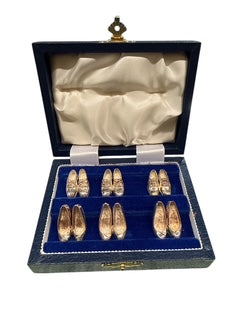 Set of Six Silver Ladies Shoe Place Card Holders
