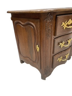 Early French Unusual Form Commode w/Side Panel