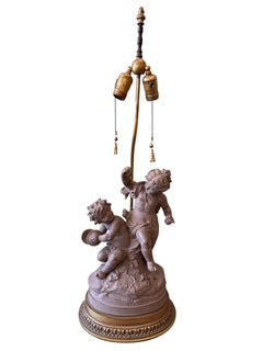 Terracotta Child Figure Lamp