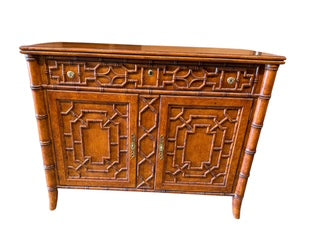 Chippendale Style Faux Bamboo Server/Cabinet by Maitland Smith Brighton Pavillion Style
