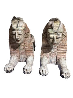 Egyptian Sphinx Statue- Wood