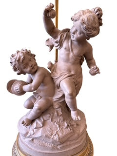 Terracotta Child Figure Lamp