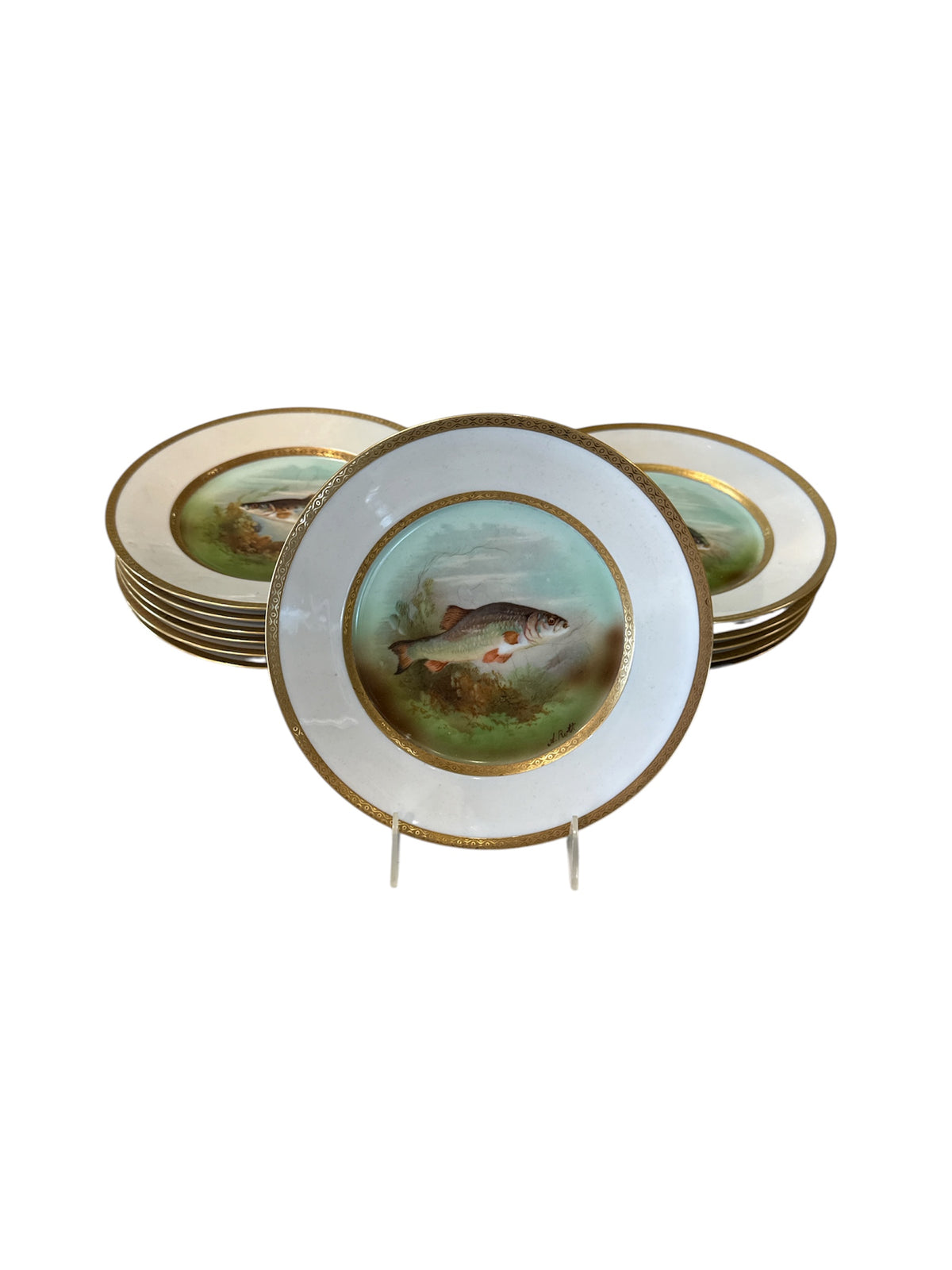 Set of Twelve Fish Plates