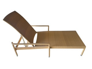 Pair Dedon Plastic Wicker Chaise Lounges