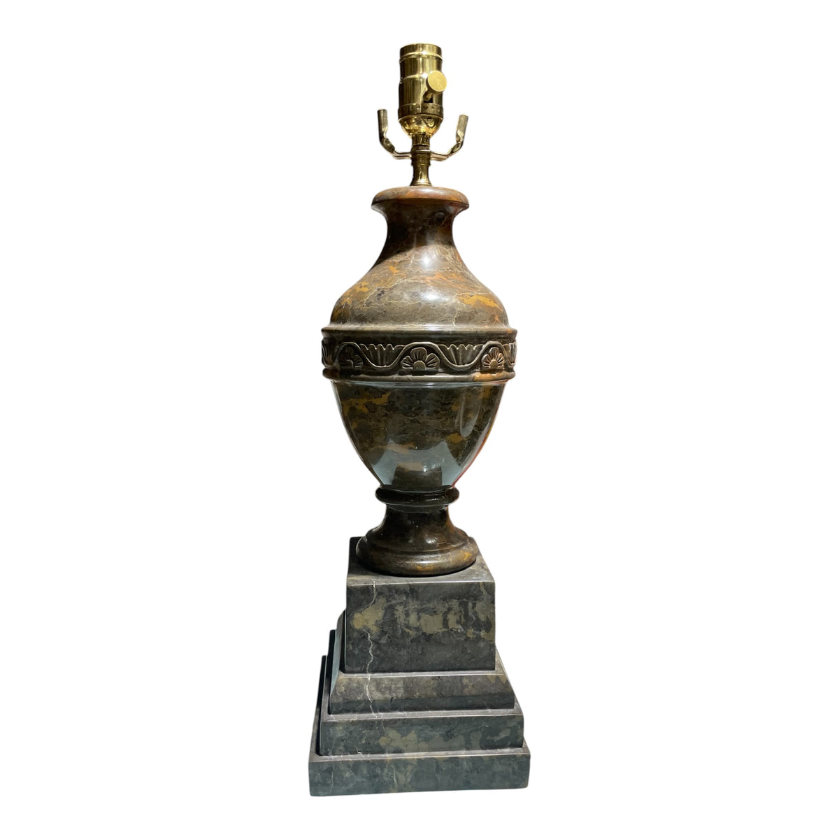 Brown Hard Stone Monument Form Lamp