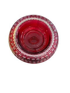 Three PieceCranberry Center Bowl and Candlesticks