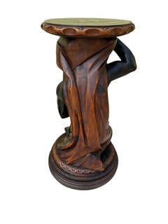 Pair Wood Blackamoor Plant Stand or Side Tables