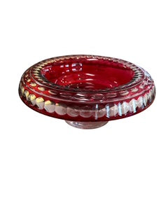 Three PieceCranberry Center Bowl and Candlesticks