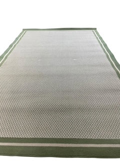 Dalton Green- Cream Basket Weave Area Rug