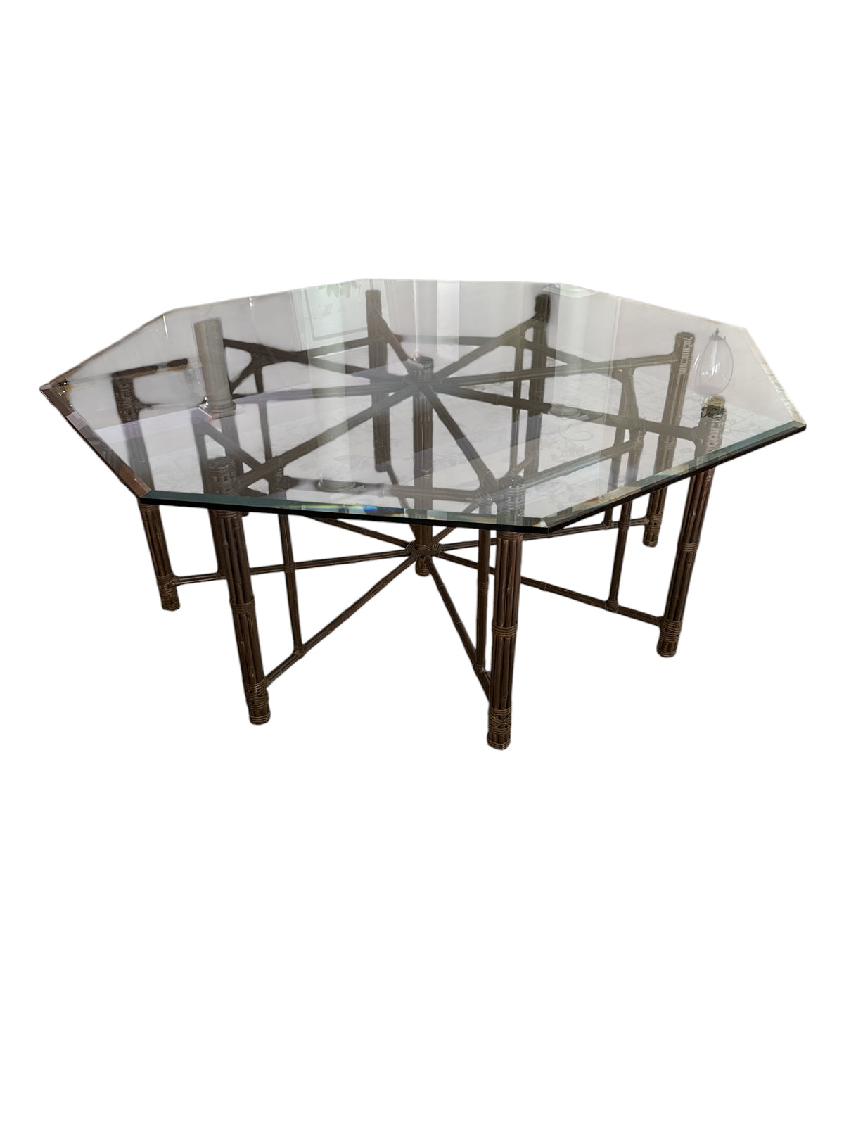 Octagonal Dining Table with Bamboo Base by McGuire