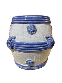 Blue and White Ceramic Garden Seat