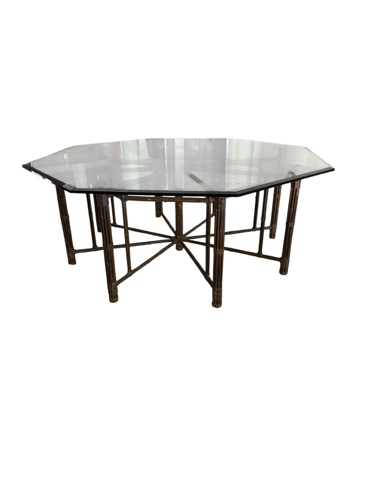 Octagonal Dining Table with Bamboo Base by McGuire