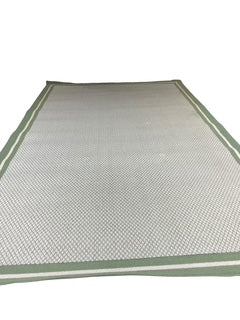 Dalton Green- Cream Basket Weave Area Rug
