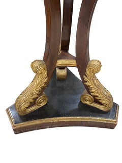 Pair Unusual Scottish Regency Style Parcel Gilt Ebonized Mahogany Jardinieres