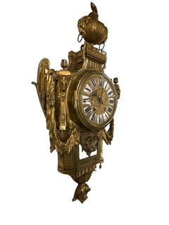 Gilt Bronze Wall Clock - Lion-Urn
