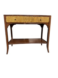 Pair Wood Side Tables w/Gilt Accents