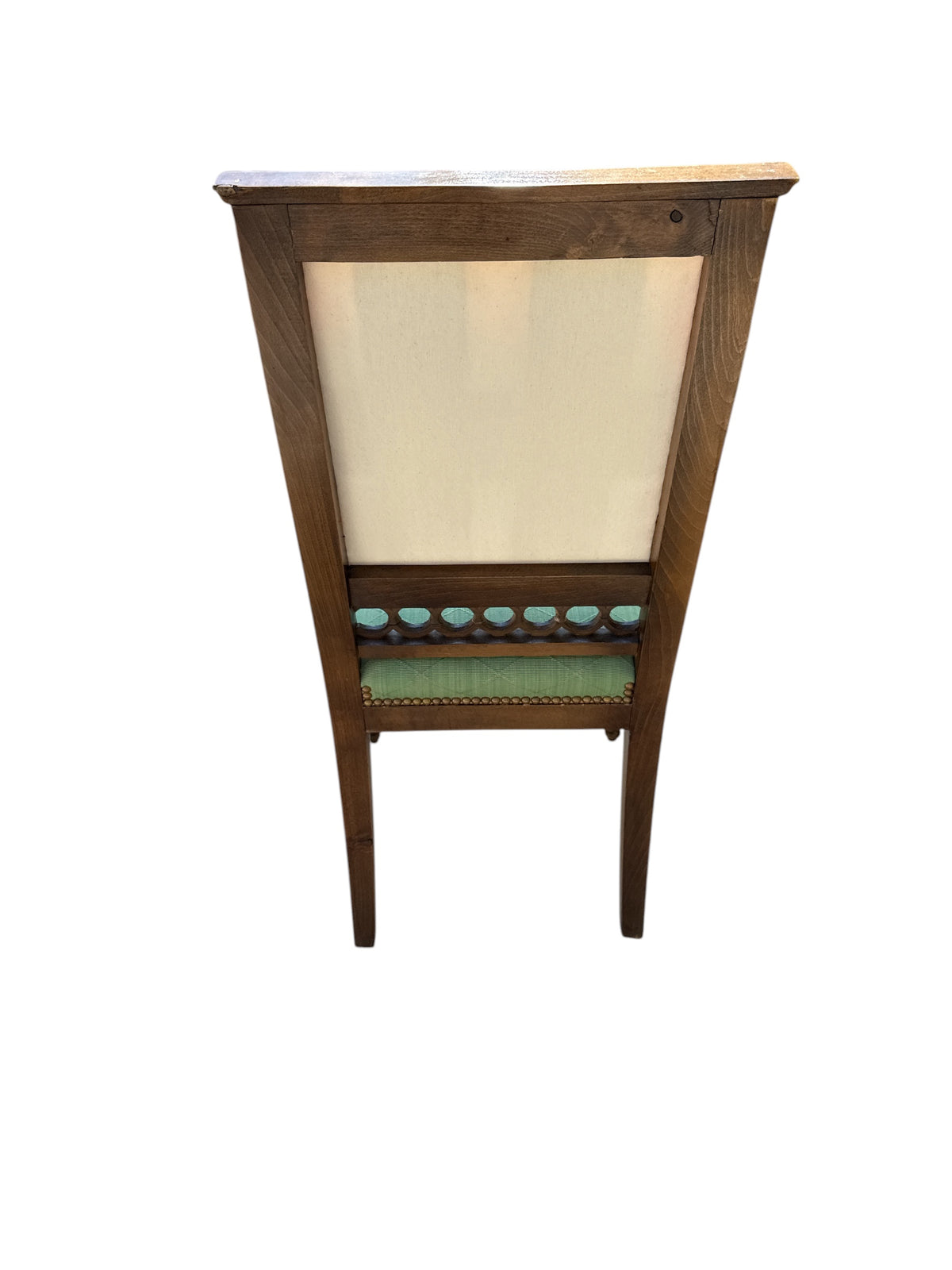 Pair Green Seat Chairs with Needlepoint Back - Animals