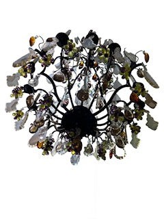 Twelve Light Chandelier with Colored Assorted Fruit Crystal