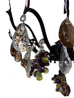 Twelve Light Chandelier with Colored Assorted Fruit Crystal