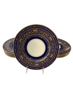 Cobalt & Gold Plates by Minton