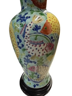 Pair Asian Style Export Porcelain Lamps