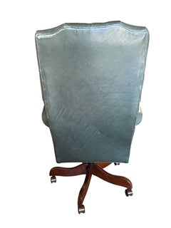 Green Tuffed Leather Office Chair