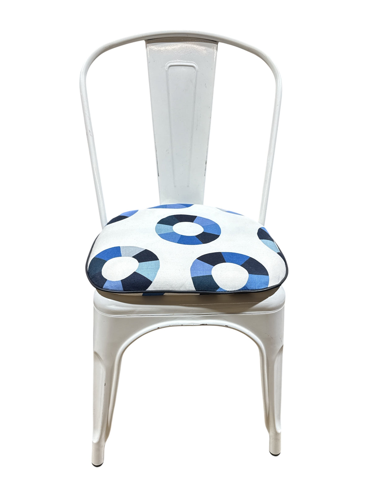 'Blue Ocean Traders' White Metal 'Bouchon' Side Chairs