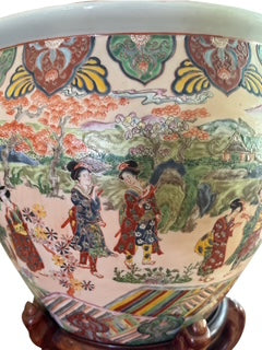 Oriental Fish Bowl Planter or Jardiniere