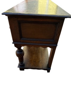Jacobean Style Wood Server/Credenza with Three Carved Drawers