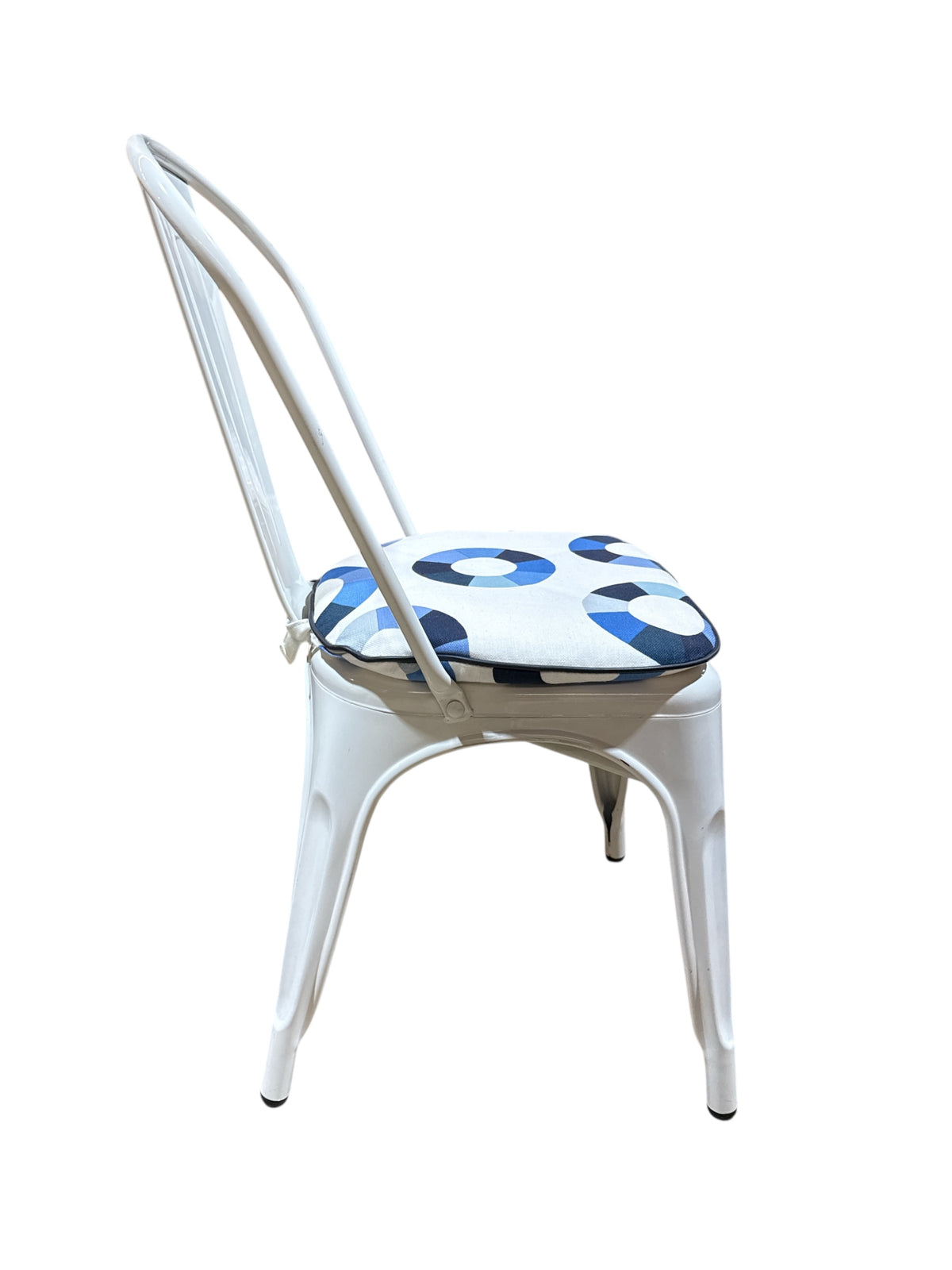 'Blue Ocean Traders' White Metal 'Bouchon' Side Chairs