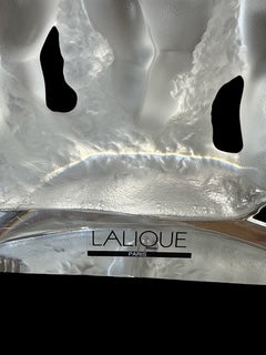 Pair Lalique Crystal Luxembourg Bookends- Signed
