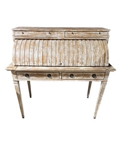 Italianate Distressed Finish Cylinder Desk