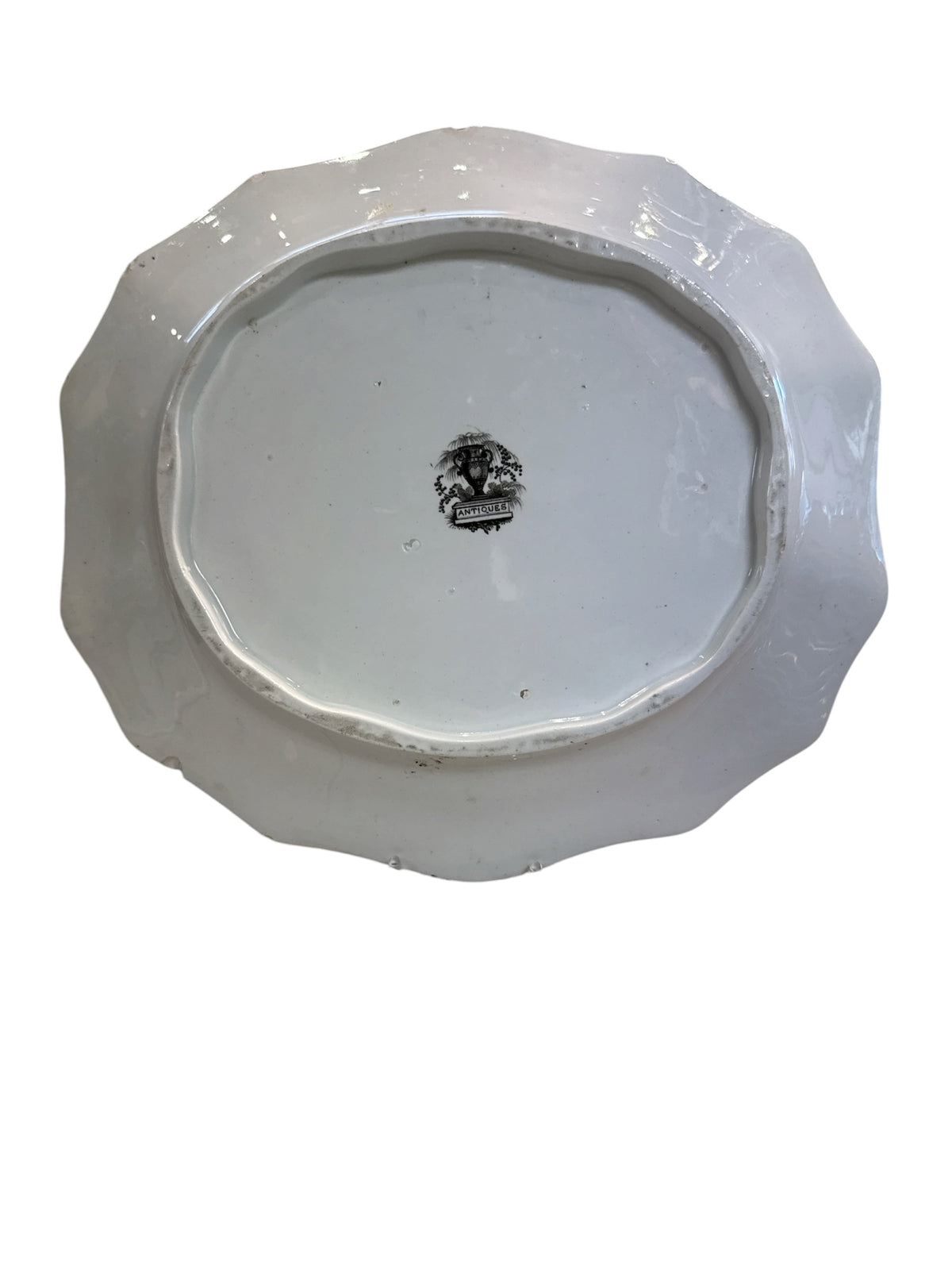 Black Transferware Tureen with Undertray and Ladle