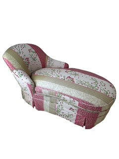 Chaise Lounge with Curved Back Lee Jofa Madurai Fuchsia/Spring Color Way Fabric