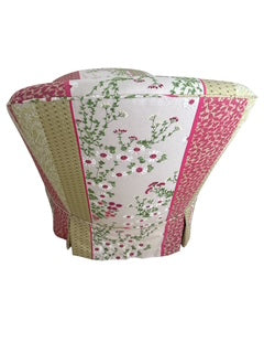 Chaise Lounge with Curved Back Lee Jofa Madurai Fuchsia/Spring Color Way Fabric