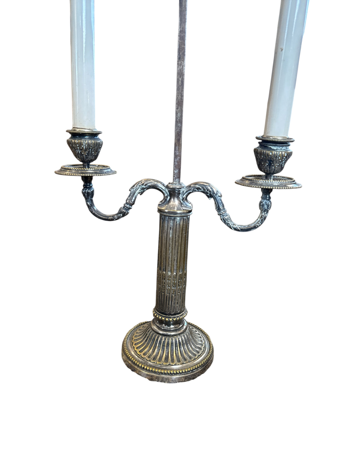 Bouillotte Lamp with Green Tole Shade