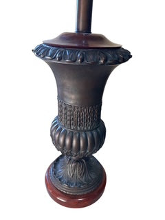 Pair Formed Metal and Wood Lamps