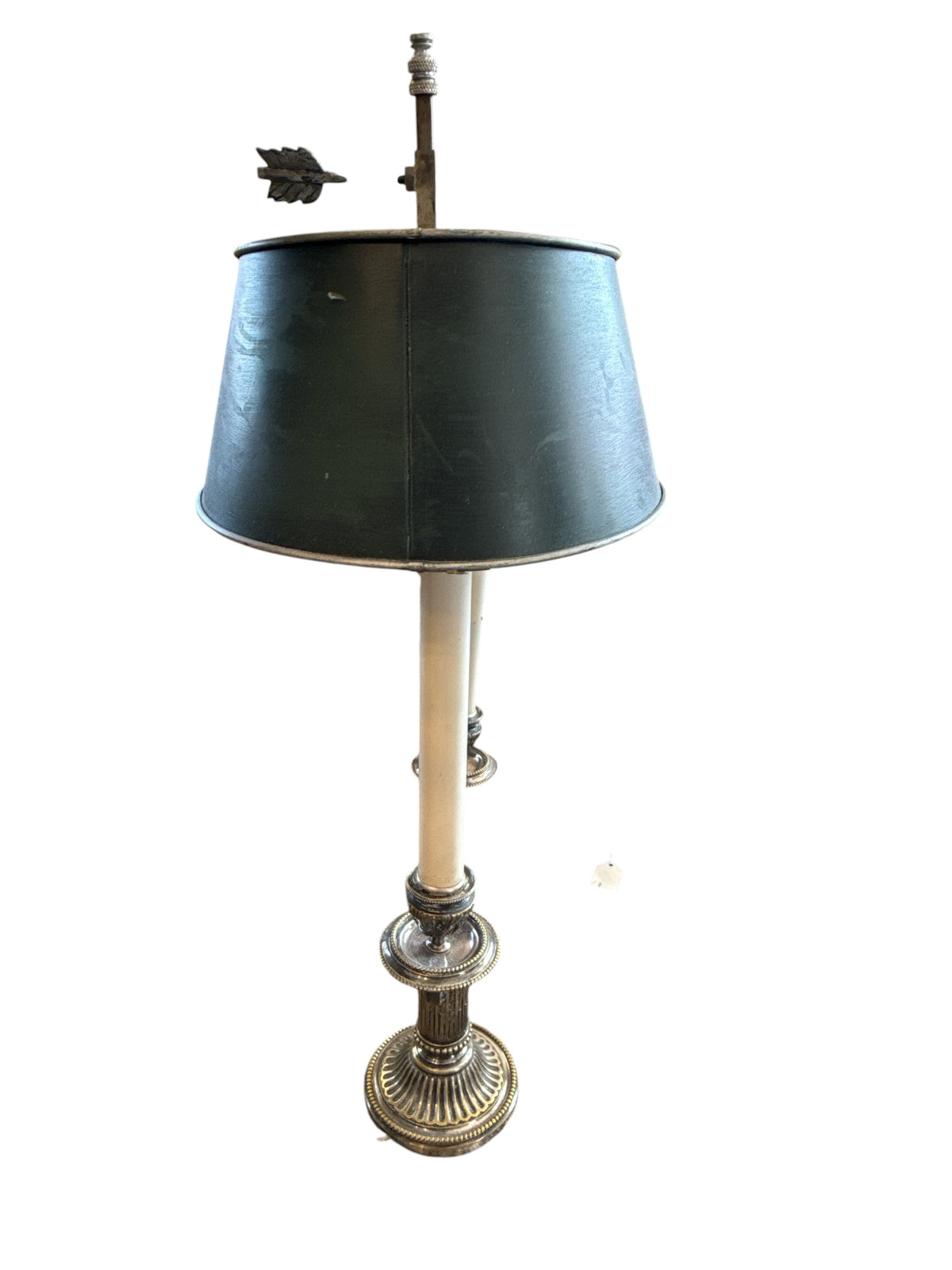 Bouillotte Lamp with Green Tole Shade