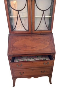 Edwardian Satinwood Bureau Bookcase