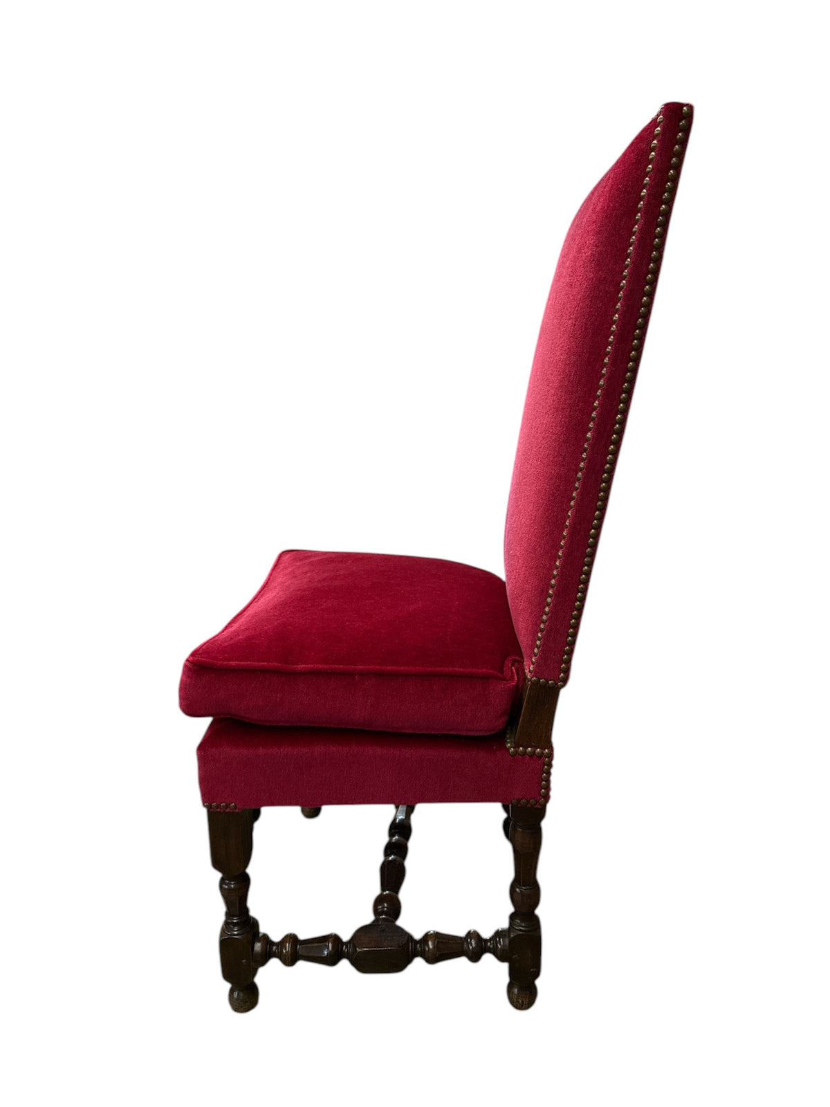 Pair Baroque Style High Back Chairs