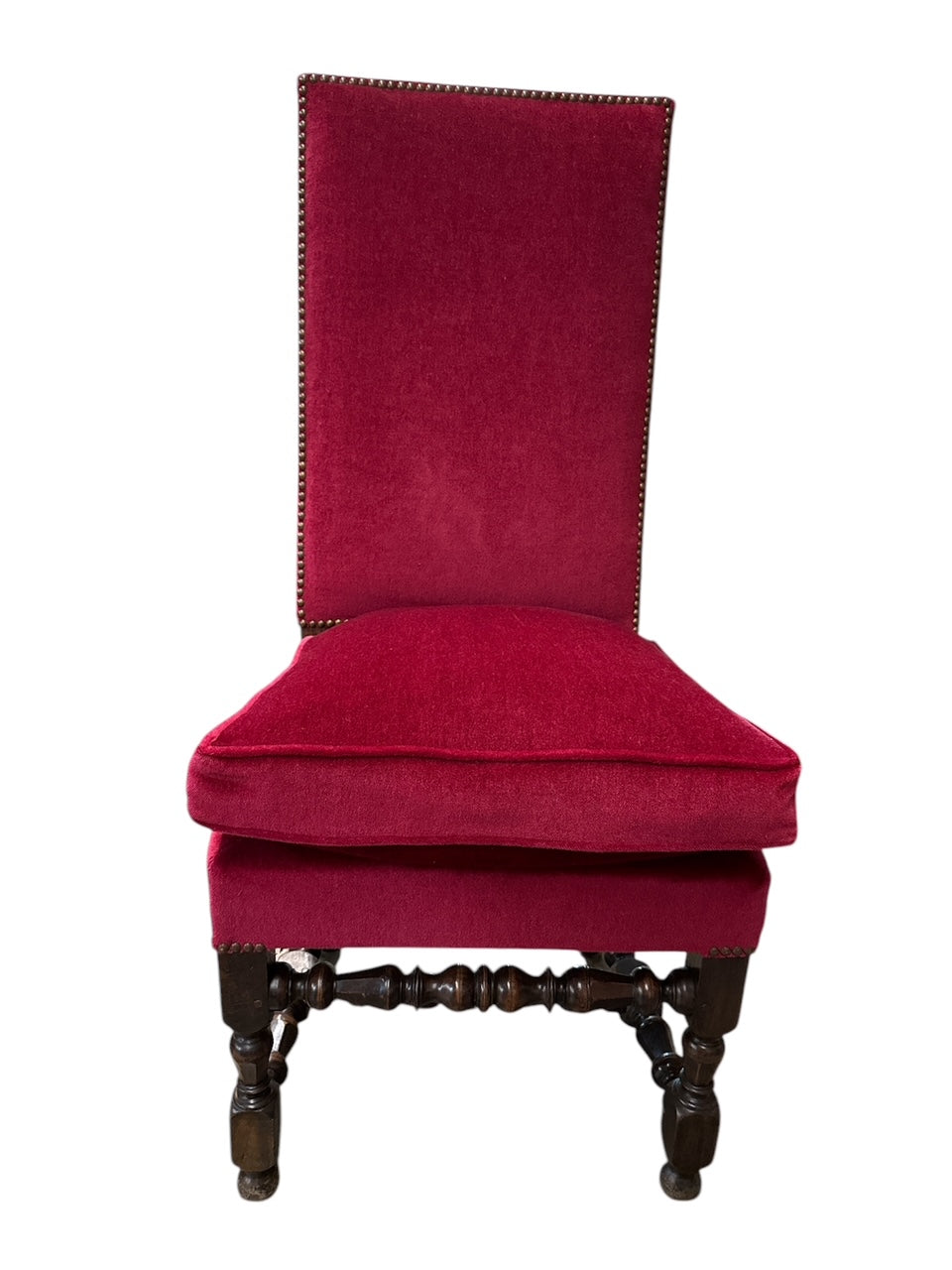 Pair Baroque Style High Back Chairs