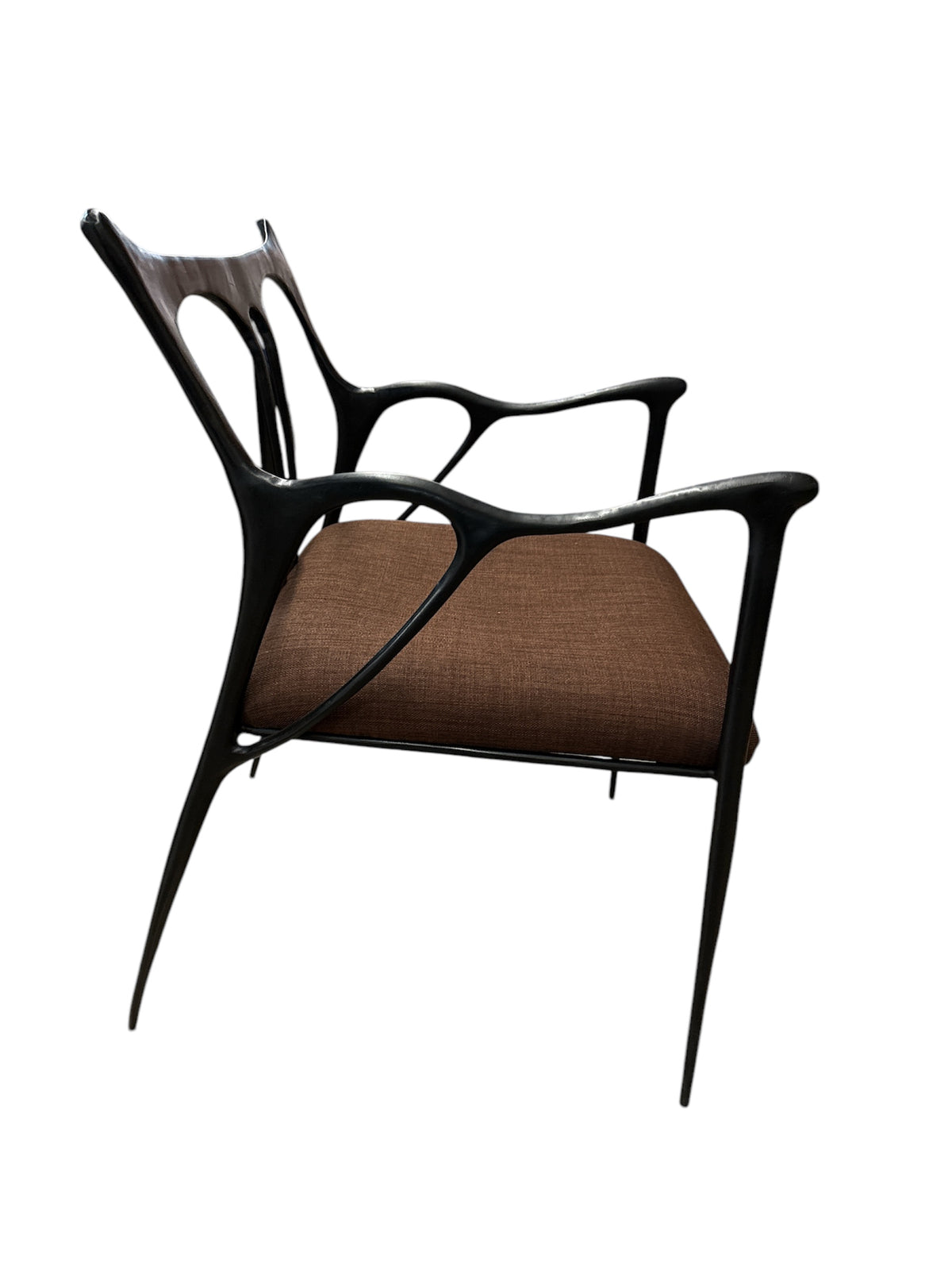 'Misaya' Black and Brass Sculpted Chair