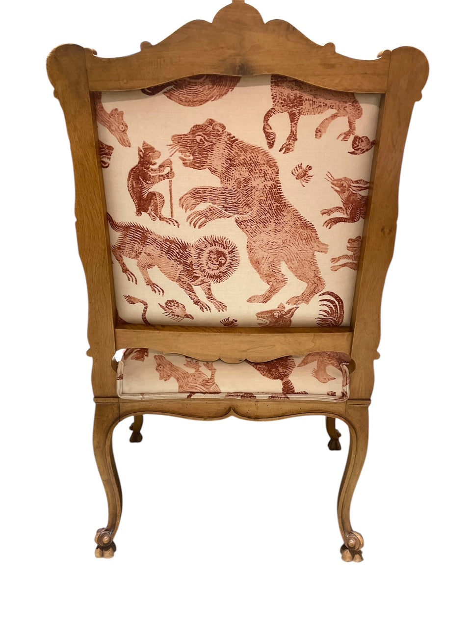 Pair Walnut French Wood Frame Fauteuils