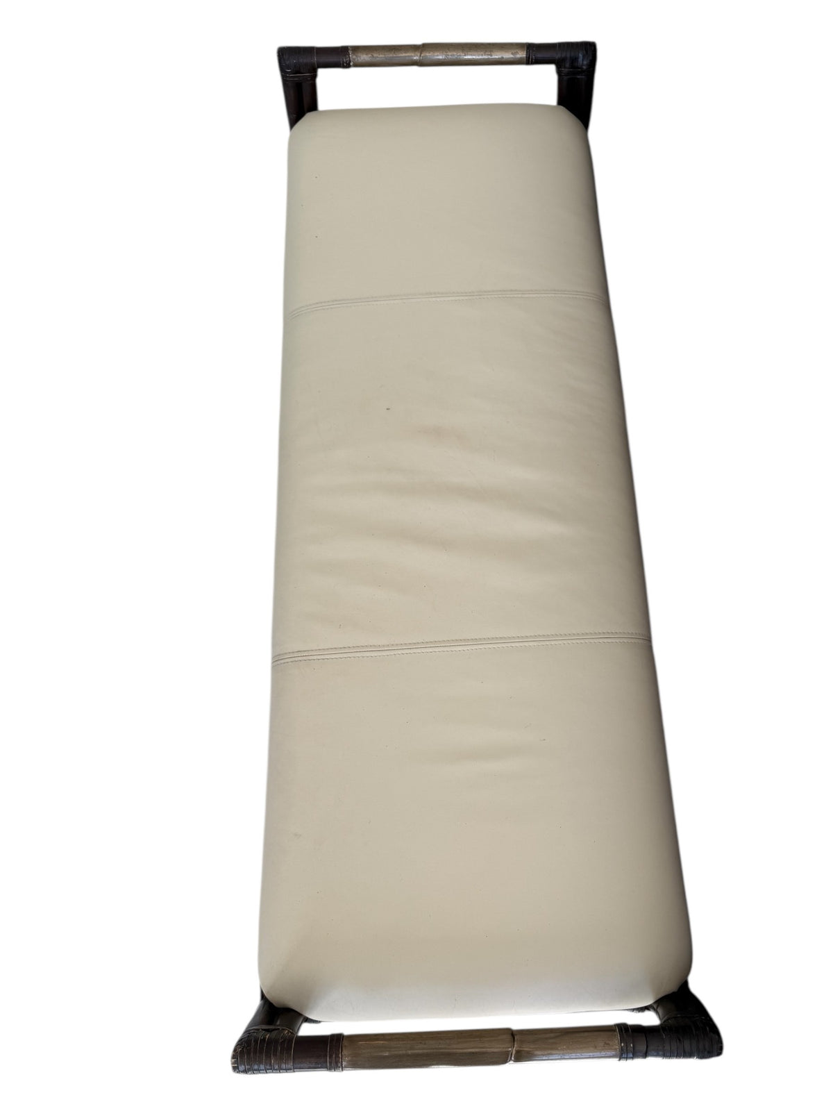 Bamboo Frame W/Leather Seat Window or Bed Bench