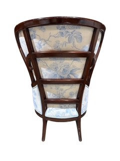 Upholstered Wing Back Chair w/Horizontal Slats for Back Support