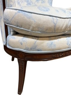 Upholstered Wing Back Chair w/Horizontal Slats for Back Support