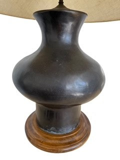 Pair Metal Gourd Form Lamps