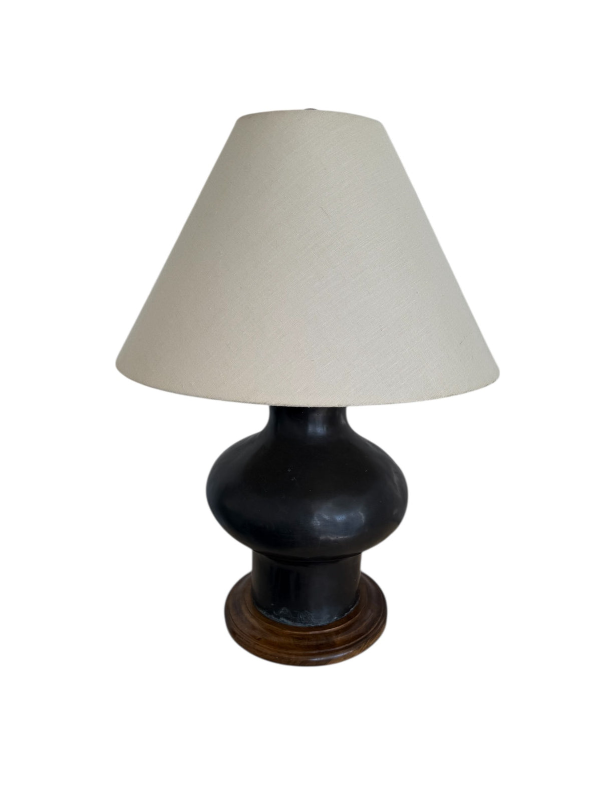 Pair Metal Gourd Form Lamps