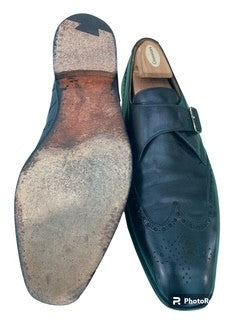 Men's Black Leather Monk Strap Loafer